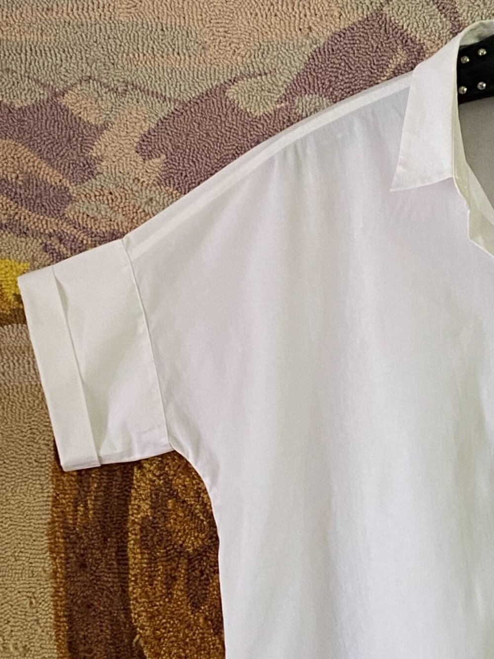 Athleta Womens White Relaxed Fit Sz XS Blouse Button Up Shirt Short Sleeve - Picture 3 of 9